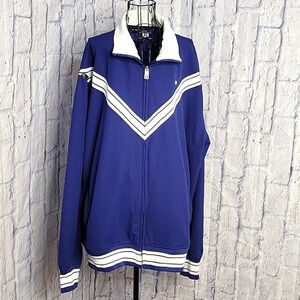 ROCAWEAR Blue and White‎ Zip Up Men's Varsity Jacket 2XL